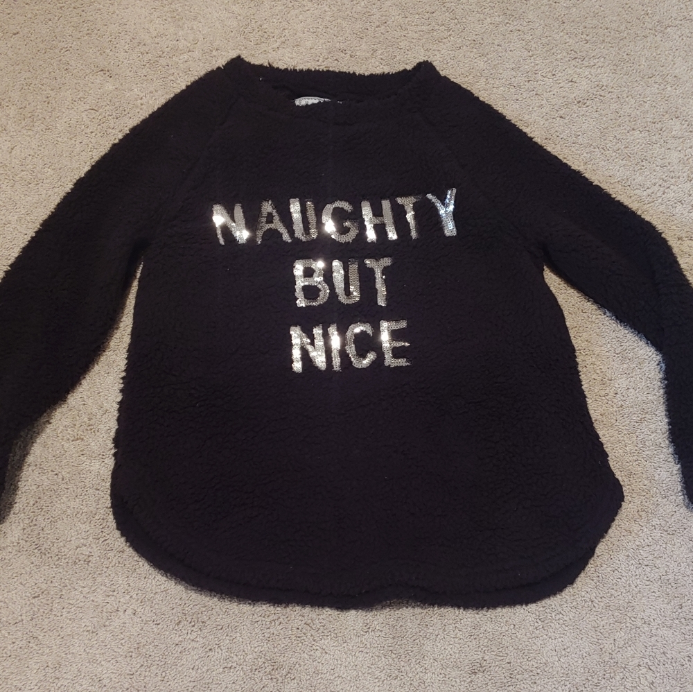 Ugly Christmas sweater naughty but nice fleece